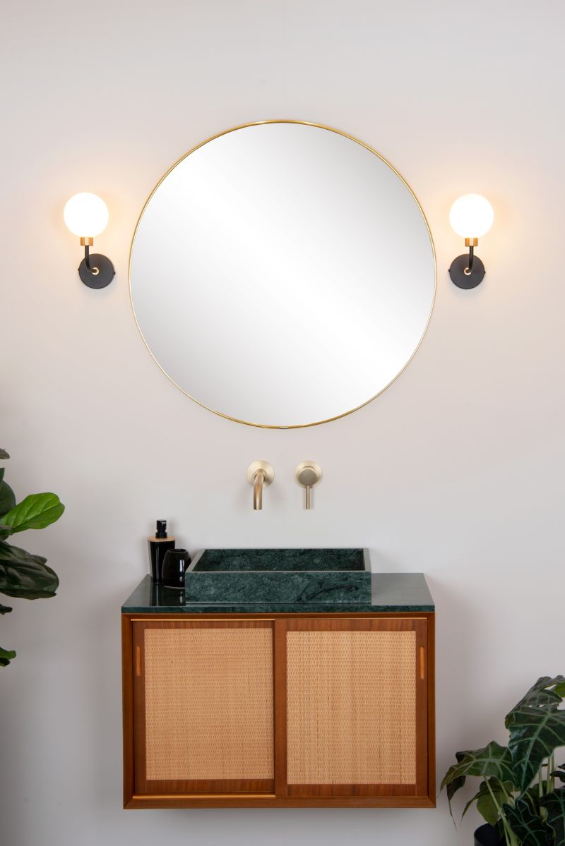 Lucide BEREND - Nástenné svietidlo Kúpeľňové - 1xG9 - IP44 - Čierne